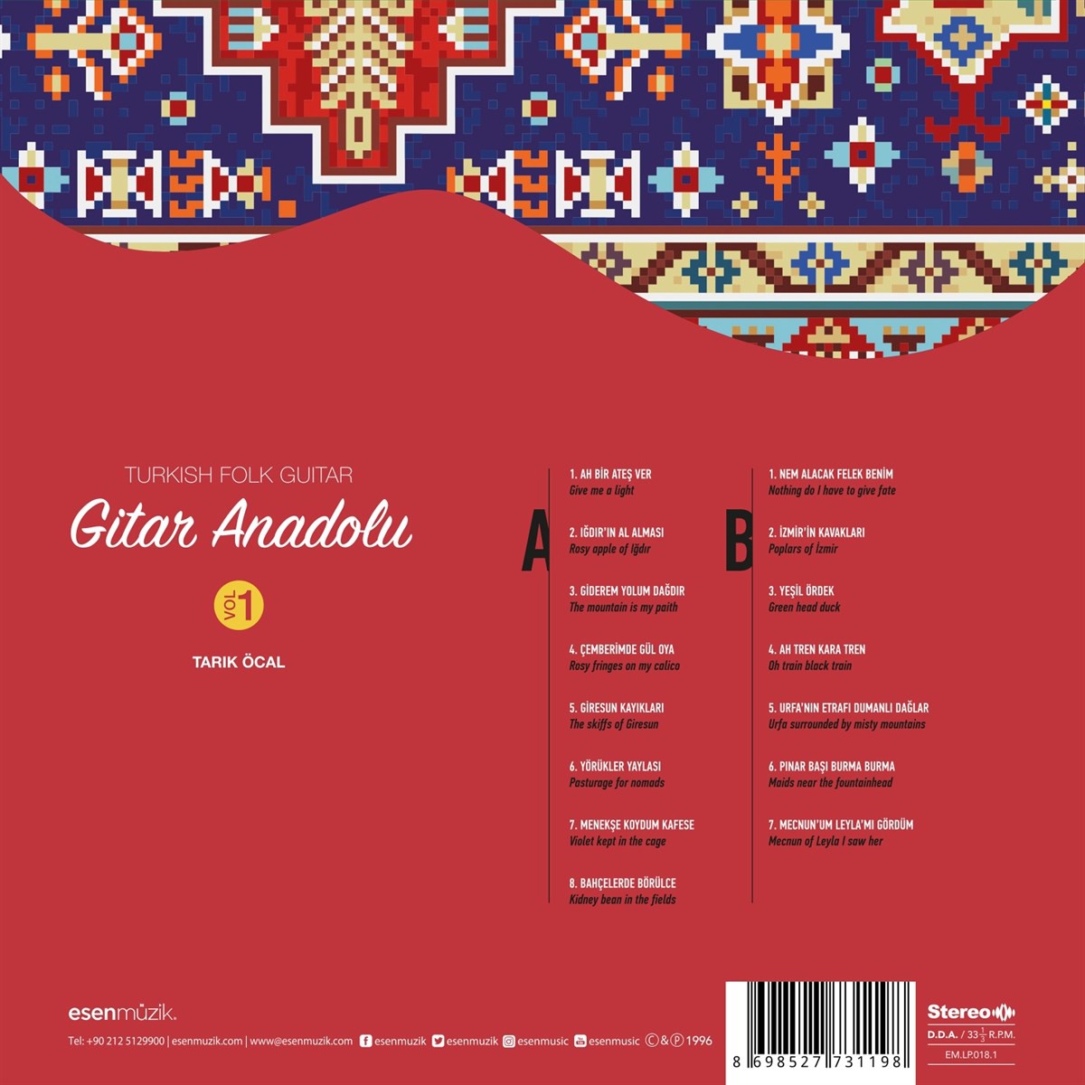 Gitar Andolu Vol. 1 (Turkish Folk Guitar) - Plak