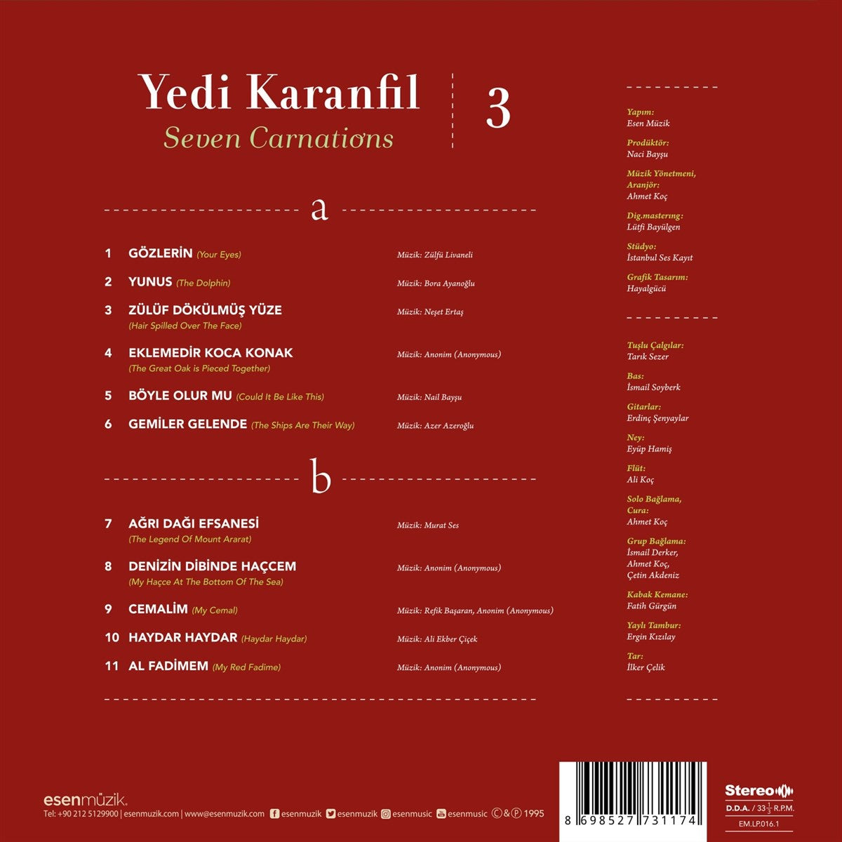 Yedi Karanfil 3 (Enstrümantal) - Plak