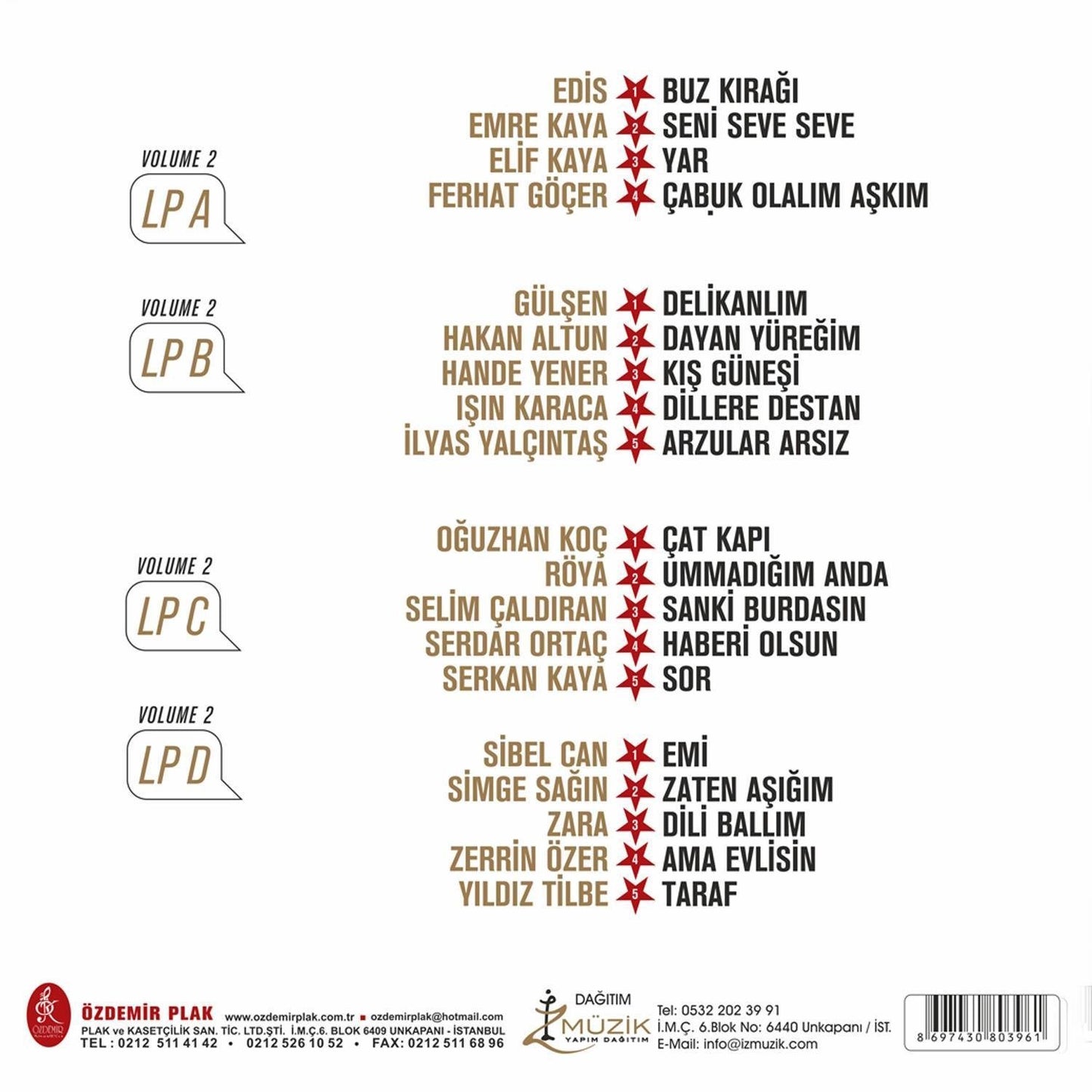 Yıldız Tilbe'nin Yıldızlı Şarkıları / Volume 2 (2 LPs)